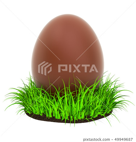 Chocolate egg in the green grass, Easter concept Chocolate egg in the green grass, Easter concept 49949687