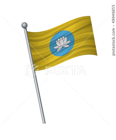 waving of flag on flagpole, Official colors and waving of flag on flagpole, Official colors and 49949855