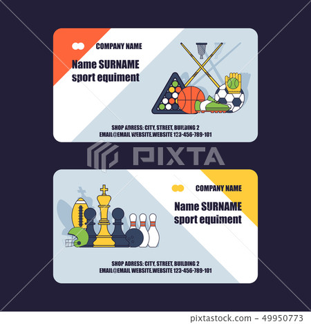Sport pattern vector business card sportive baseball basketball soccer game illustration background Sport pattern vector business card sportive baseball basketball soccer game illustration background 49950773