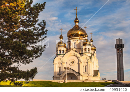 Orthodox cathedral at sunset Orthodox cathedral at sunset 49951420
