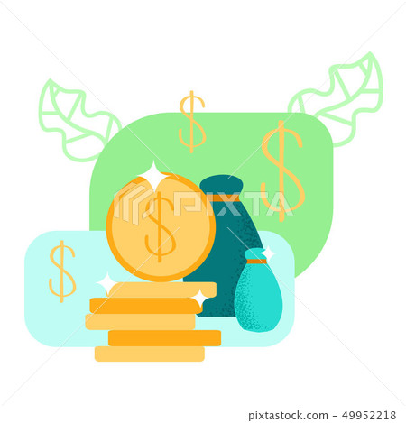 Money, Piles of Coins Cartoon Vector Illustration Money, Piles of Coins Cartoon Vector Illustration 49952218