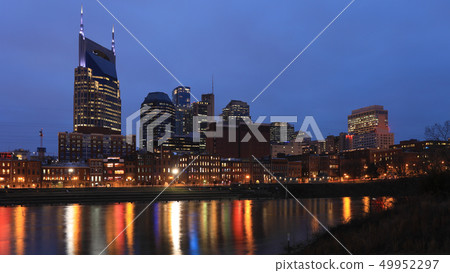 Nashville, Tennessee city center at dusk 49952297