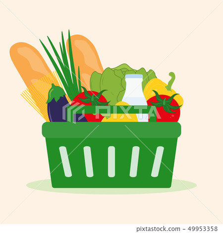 shopping basket with products shopping basket with products 49953358