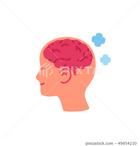 Mental health. Brain with positive thinking icon 49954210