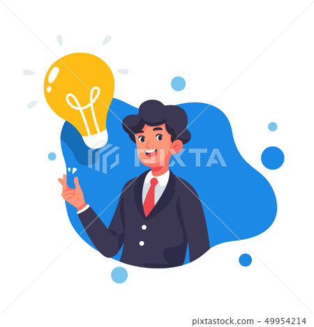 Businessman has an idea with creative vector Businessman has an idea with creative vector 49954214