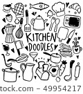 Kitchen hand drawn doodles vector 49954217