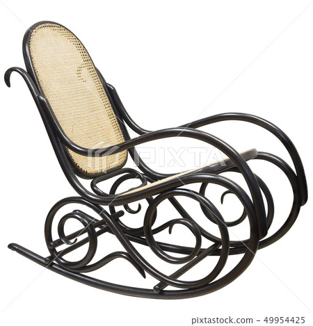 Wooden rocking chair isolated on white background Wooden rocking chair isolated on white background 49954425