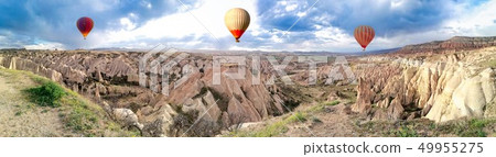 Panoramic view of the Hot Air balloons flying tour 49955275