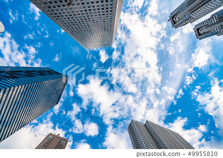 High-rise buildings and blue sky,城市,建築,都會,都市,金融,東京 49955810