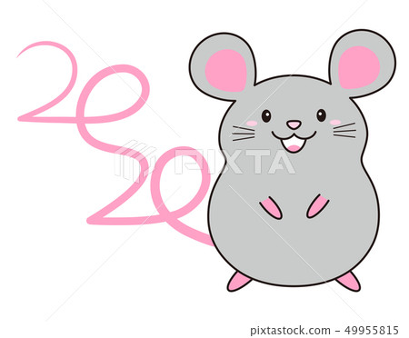 一種尾巴形狀為2020鼠標2020的鼠標 49955815