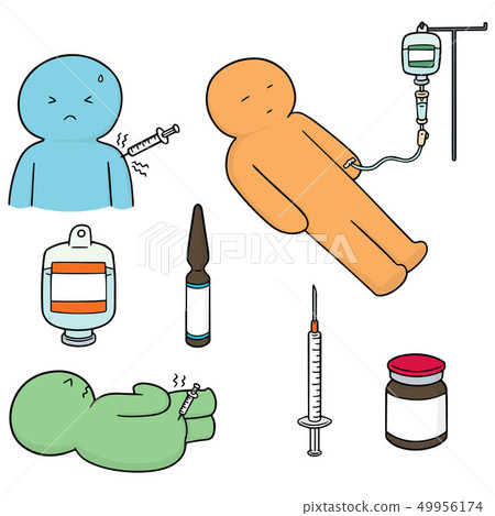 vector set of injection medicine 49956174