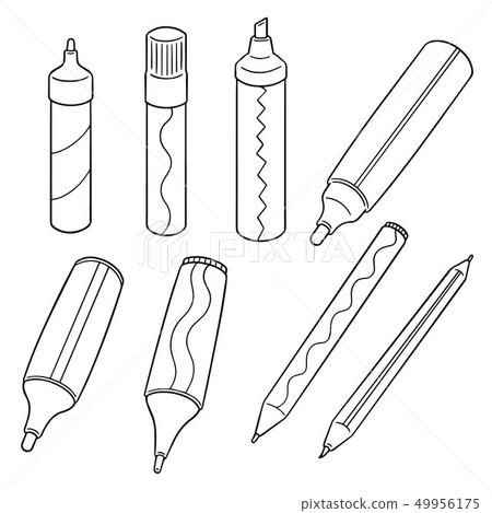vector set of pens vector set of pens 49956175