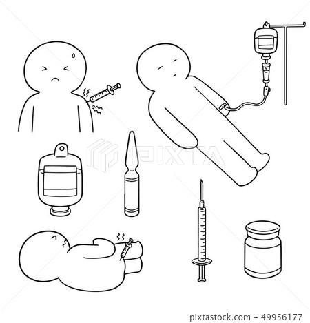 vector set of injection medicine 49956177