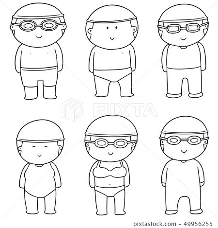 vector set of swimmer 49956255