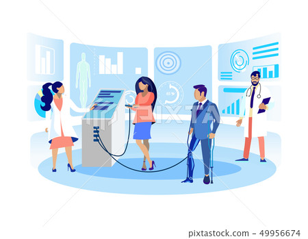 Adaptation Prosthetics for Disabled Cartoon Flat. 49956674