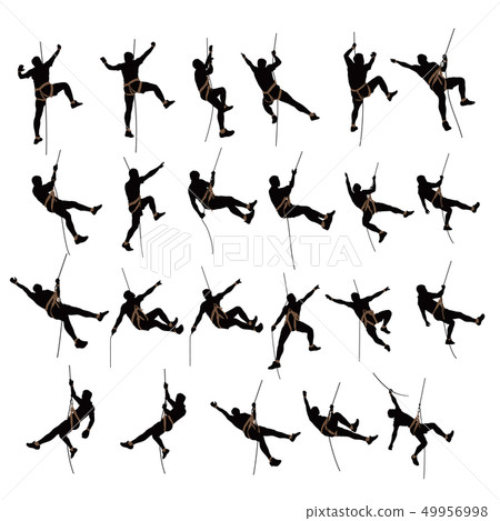 climber silhouette two color climber silhouette two color 49956998