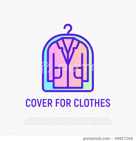 Suit from dry cleaning thin line icon 49957168