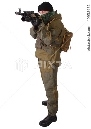 pro-Russian militiaman with kalashnikov ak-47 pro-Russian militiaman with kalashnikov ak-47 49958481