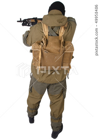 pro-Russian militiaman with kalashnikov ak-47 pro-Russian militiaman with kalashnikov ak-47 49958486