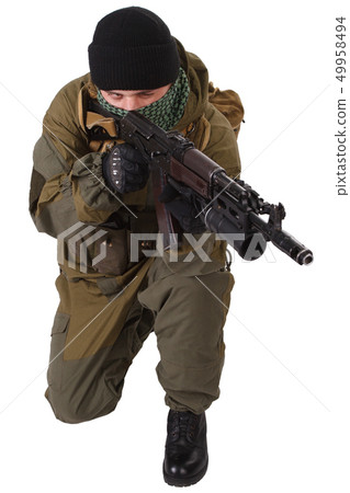 pro-Russian militiaman with kalashnikov ak-47 pro-Russian militiaman with kalashnikov ak-47 49958494