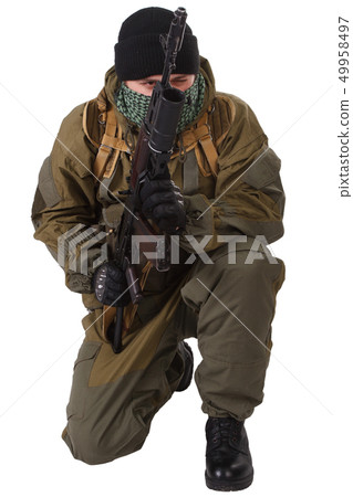 pro-Russian militiaman with kalashnikov ak-47 pro-Russian militiaman with kalashnikov ak-47 49958497