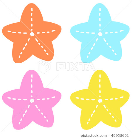 沒有主線的簡單可愛的彩色海星插圖集 49958601