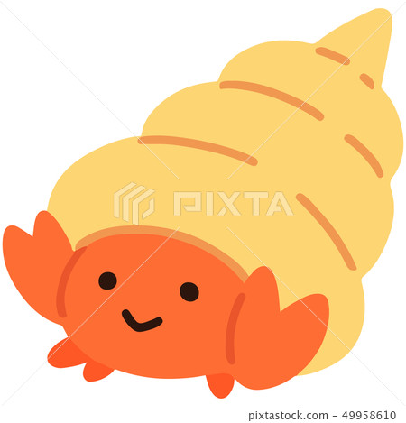 沒有輪廓的簡單可愛的橙色Yadokari插圖 沒有輪廓的簡單可愛的橙色Yadokari插圖 49958610