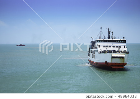 Ferry boat crossing in Sea at The Gulf of Thailand 49964338