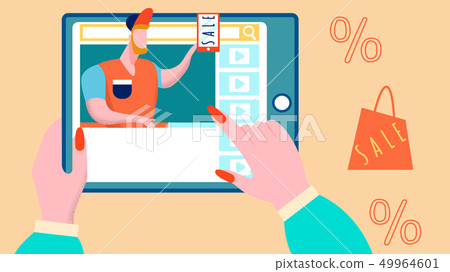 Internet Shopping, Online Sell out Illustration 49964601