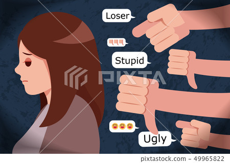 sad girl getting cyber bullying 49965822