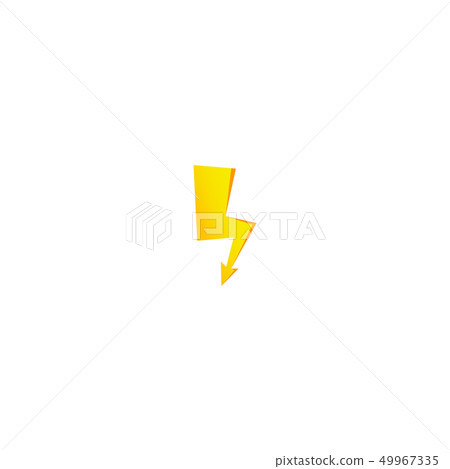 Simple yellow thunderbolt icon. Thunder, bolt and Simple yellow thunderbolt icon. Thunder, bolt and 49967335
