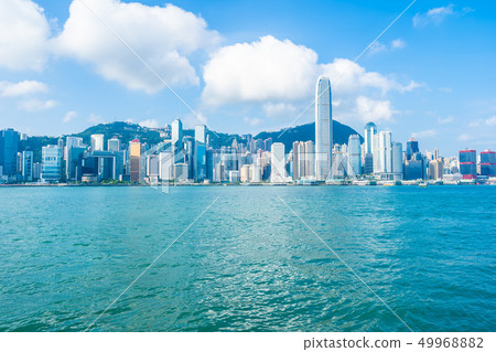Beautiful architecture building exterior cityscape of hong kong city skyline Beautiful architecture building exterior cityscape of hong kong city skyline 49968882