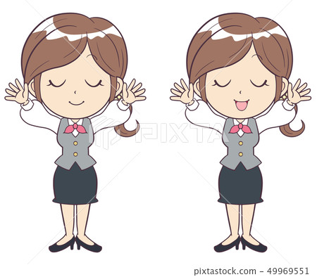 女商人少婦舒展放鬆的製服全長 女商人少婦舒展放鬆的製服全長 49969551