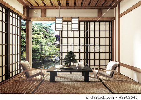 Mock up - modern living room, Japanese style 49969645
