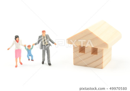 House and parent and child House and parent and child 49970580