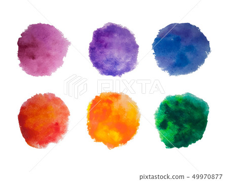 Rainbow colors watercolor paint stains vector backgrounds set 49970877
