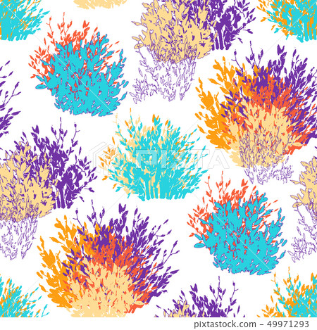 Abstract graphic seamless pattern of bushes - Stock Illustration ...