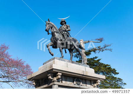 仙台市日期Masamune騎馬雕像 49971357