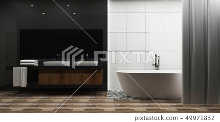 white tile and gray glossy wall bathroom interior white tile and gray glossy wall bathroom interior 49971832