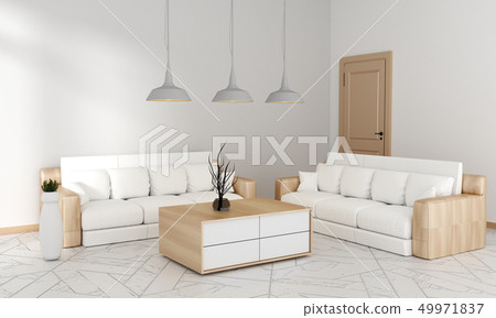 Sofa In Living Room For Mock Up Japanese Modern Stock