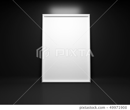 White picture frame on black background Mock up White picture frame on black background Mock up 49971908