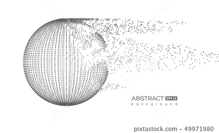 Abstract particles sphere with explosion effect. Abstract particles sphere with explosion effect. 49971980