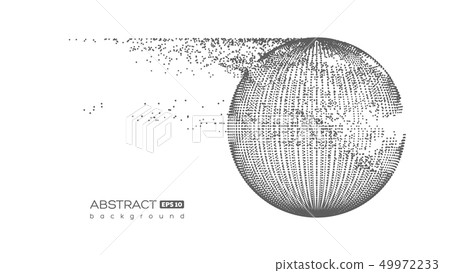 Abstract particles sphere with explosion effect. Abstract particles sphere with explosion effect. 49972233