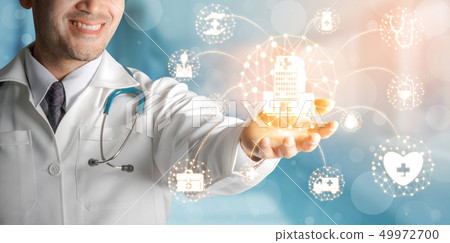 Doctor with Medical Healthcare Graphic in Hospital 49972700