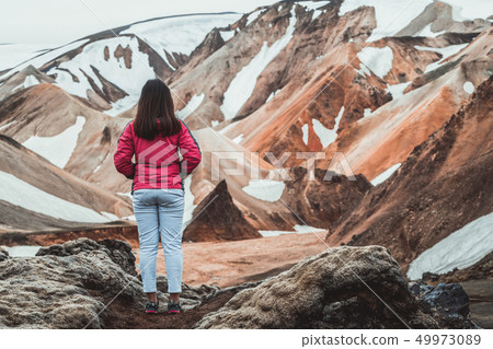 Traveler Hike at Landmannalaugar Iceland Highland 49973089