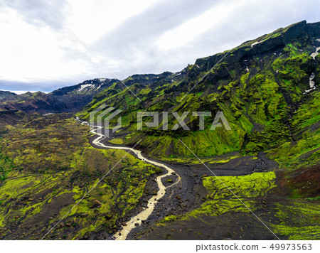 The landscape of Thorsmork in highland of Iceland. 49973563