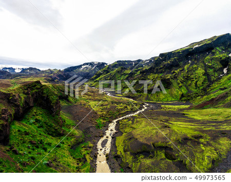The landscape of Thorsmork in highland of Iceland. 49973565