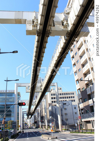 Chiba cityscape and monorail Chiba cityscape and monorail 49974262