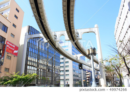 千葉都市風景和單軌鐵路車 千葉都市風景和單軌鐵路車 49974266