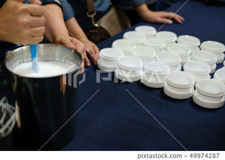 ingredient mixing for making cream. homemade beauty skincare cosmetic ingredient mixing for making cream. homemade beauty skincare cosmetic 49974287
